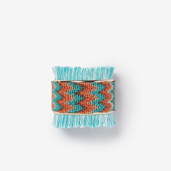 Express Jewelry - NWOT Unique & Stylish Turquoise Beaded Fringe Cuff